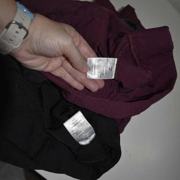 2 pairs of Rafaella Sateen Pants - Sz 18 - Black & Burgandy - Picture 9 of 10